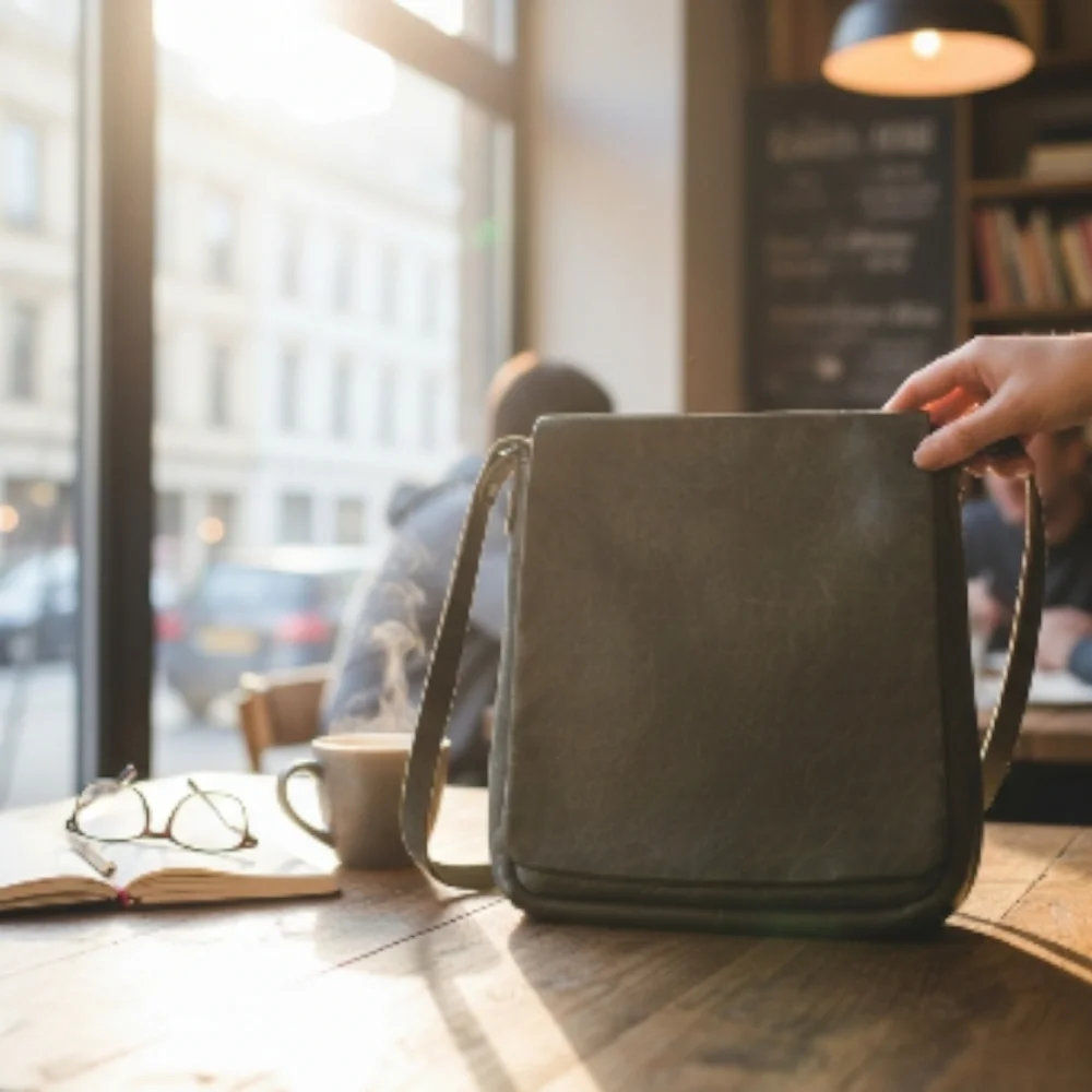 Elk AU Rustic Leather Messenger Bag - Picture 1 of 6